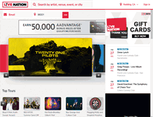 Tablet Screenshot of livenation.com